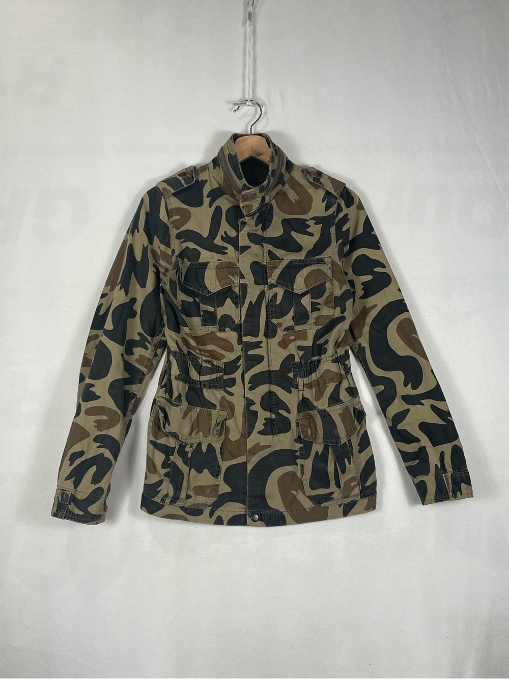 Vintage Stussy Camo Cotton Mid Length Field Jacket WOMENS Sz S